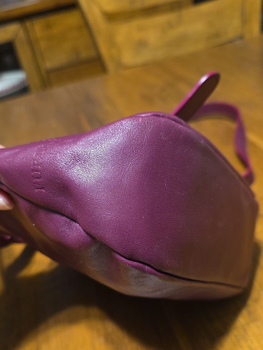 Low start Furla Vintage, Made in Italy, Burgundy Leather, XXth Century. IN EUC - Picture 10 of 15